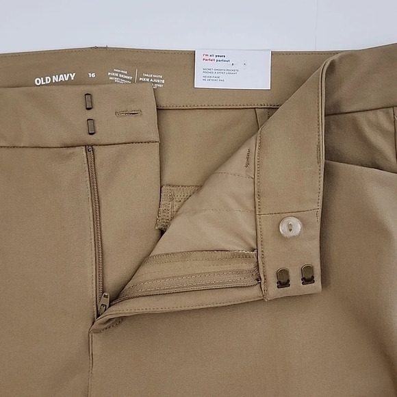 Old Navy Women's Pixie Skinny High-Rise Ankle Pant Tan Never Fade Size 16 - Picture 3 of 14
